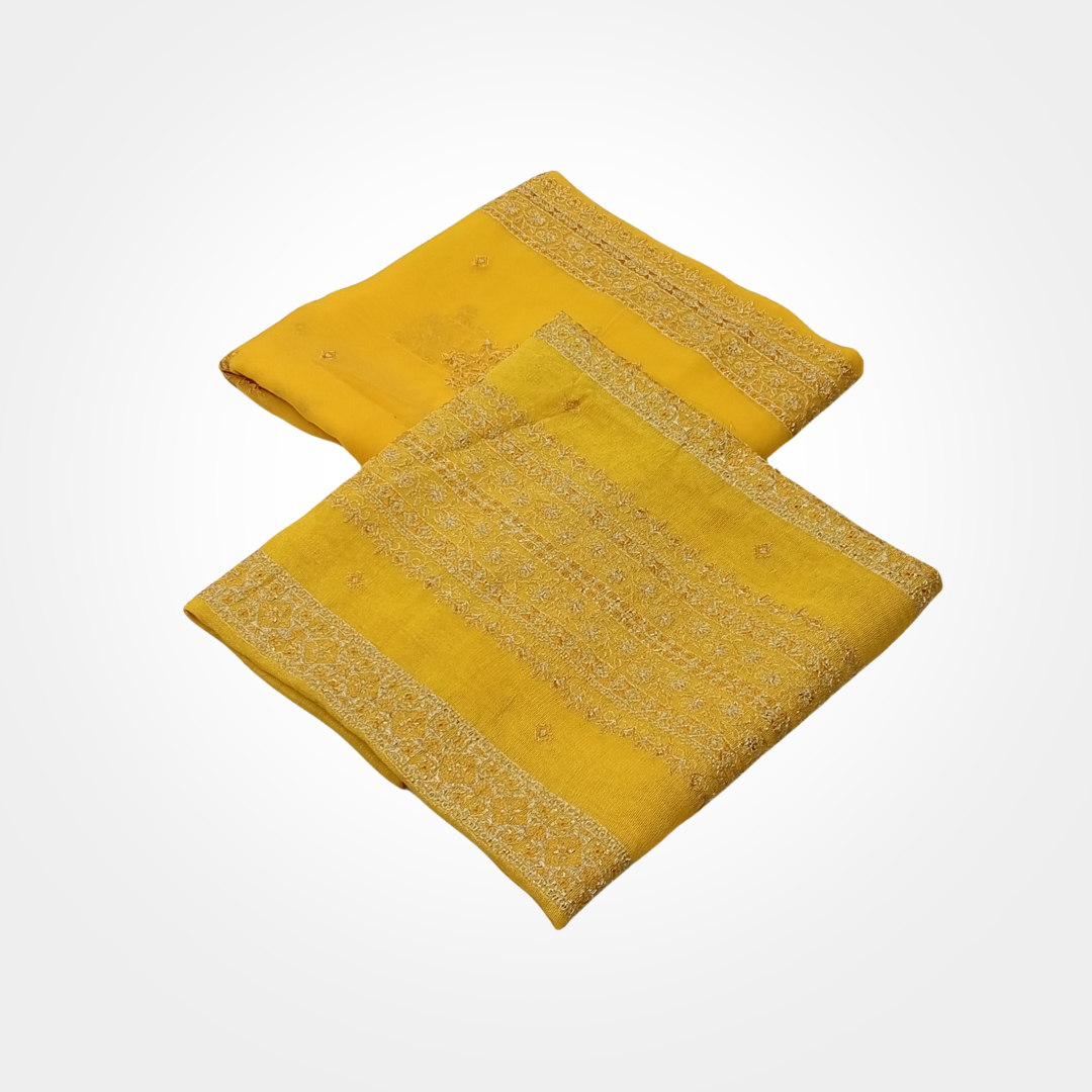 2PCS COTTON NET WITH CHIFFON 0344